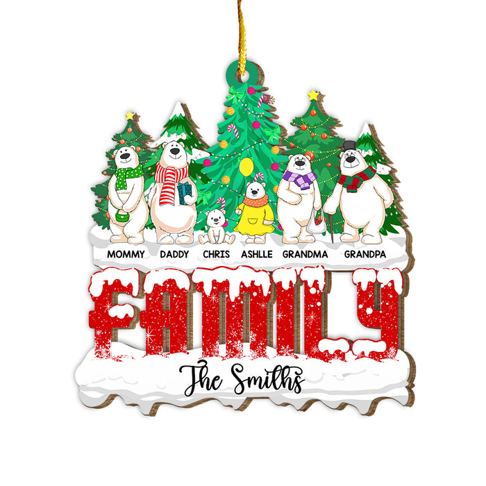 Personalized Gift For Family Polar Bear Christmas Ornament 29518 1