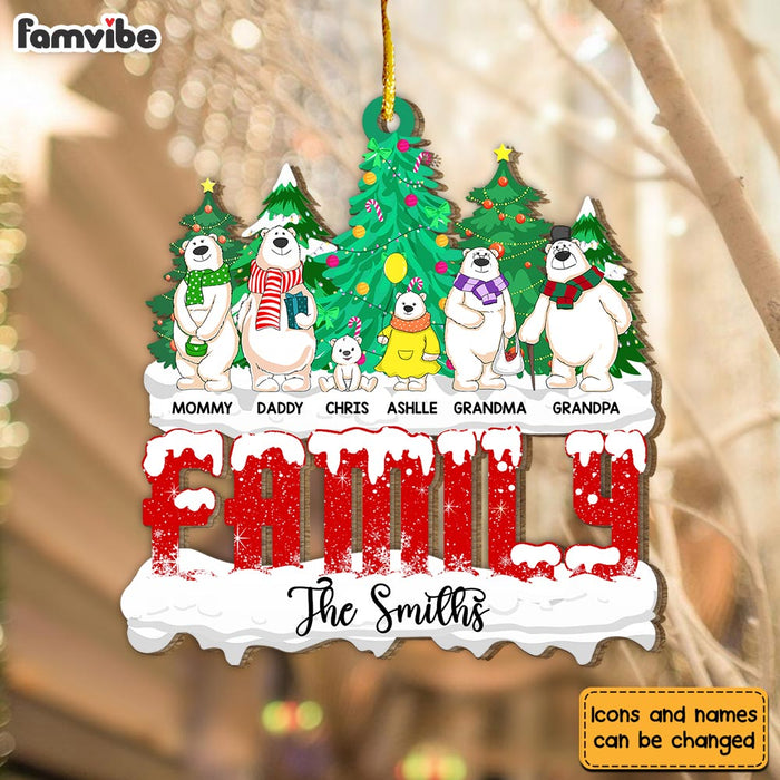 Personalized Gift For Family Polar Bear Christmas Ornament 29518 1