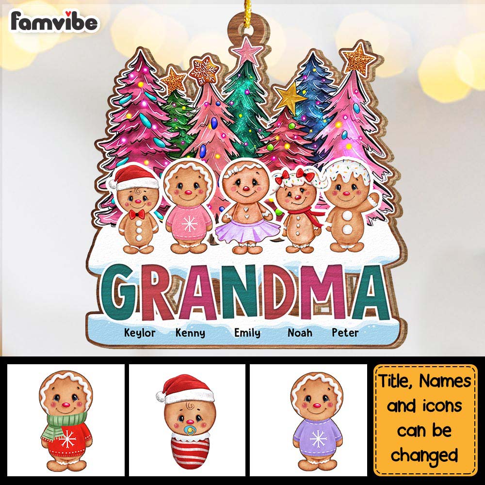 Personalized Gift For Grandma Ginger Bread Christmas Ornament 29524 Primary Mockup