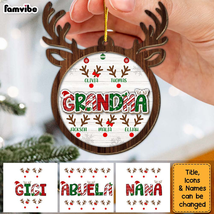 Personalized Gift For Grandma Little Deer 2 Layered Wood Ornament 29525 1