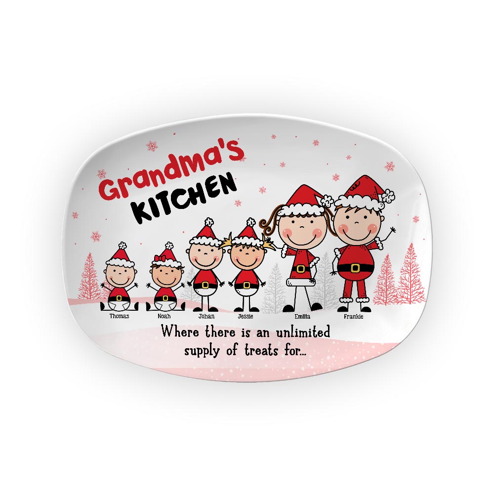 Personalized Christmas Gift Grandma's Kitchen Plate 29528 Primary Mockup