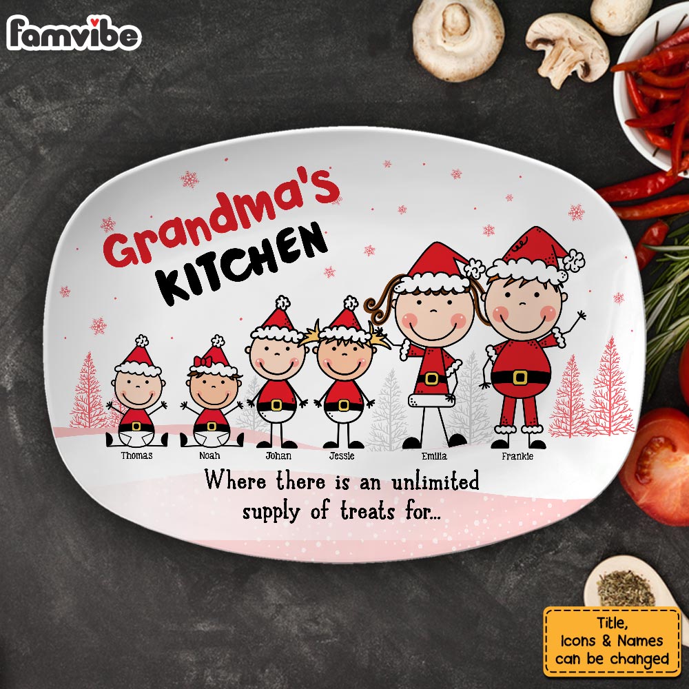 Personalized Christmas Gift Grandma's Kitchen Plate 29528 Primary Mockup