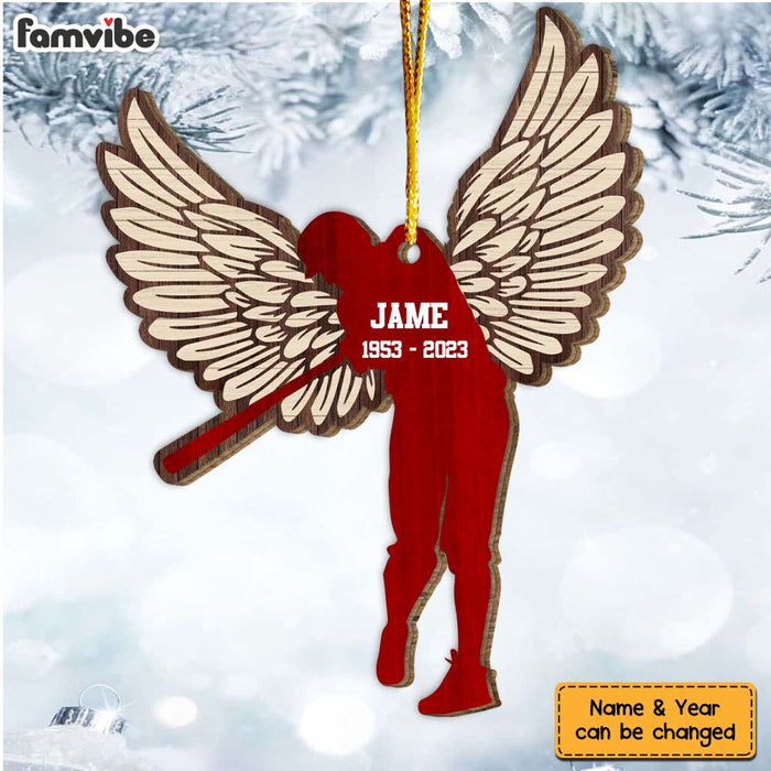 Personalized Baseball Memorial Angel Wings Ornament 29530 1
