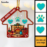 Personalized Our Family Christmas Fireplace 2 Layered Mix Ornament 29534 thumb 1
