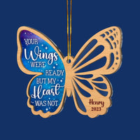 Personalized Memorial Gift For Family Your Wings Were Ready Butterfly 2 Layered Mix Ornament 29537 thumb 1