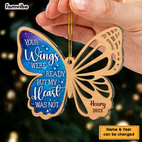 Personalized Memorial Gift For Family Your Wings Were Ready Butterfly 2 Layered Mix Ornament 29537 thumb 1