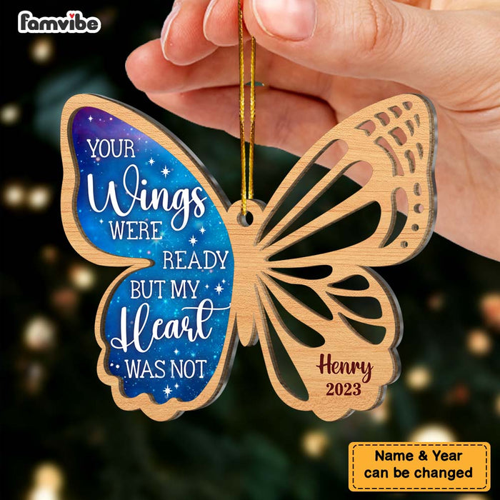 Personalized Memorial Gift For Family Your Wings Were Ready Butterfly 2 Layered Mix Ornament 29537 1