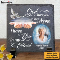 Personalized Memorial Gift For Family God Has You In His Arms Square Memorial Stone 29540 thumb 1