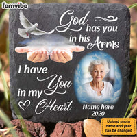 Personalized Memorial Gift For Family God Has You In His Arms Square Memorial Stone 29540 thumb 1