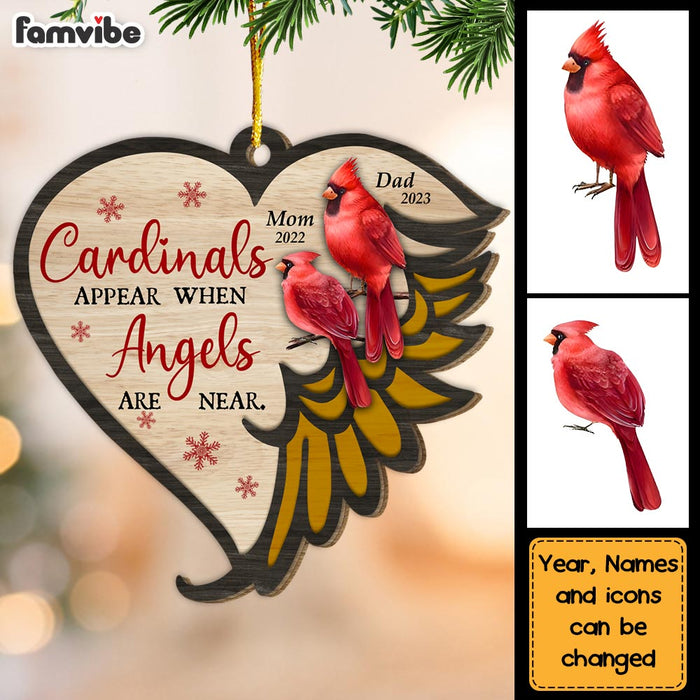Personalized Cardinal Christmas Memorial Gift Angels Are Near Ornament 29541 1