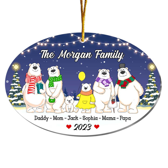 Personalized Winter Family Bear Ornament 29566 1