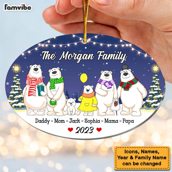 Personalized Winter Family Bear Ornament 29566 1