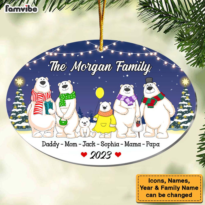 Personalized Winter Family Bear Ornament 29566 1