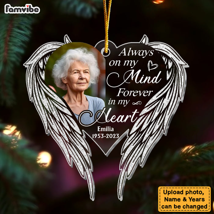 Personalized Photo Angel Wings Memorial Ornament 29569 1