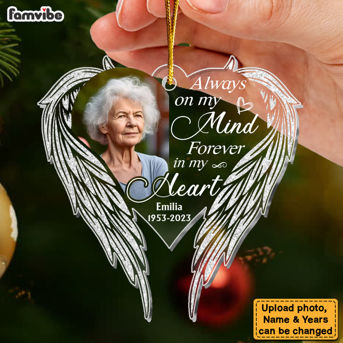 Personalized Photo Angel Wings Memorial Ornament 29569 1