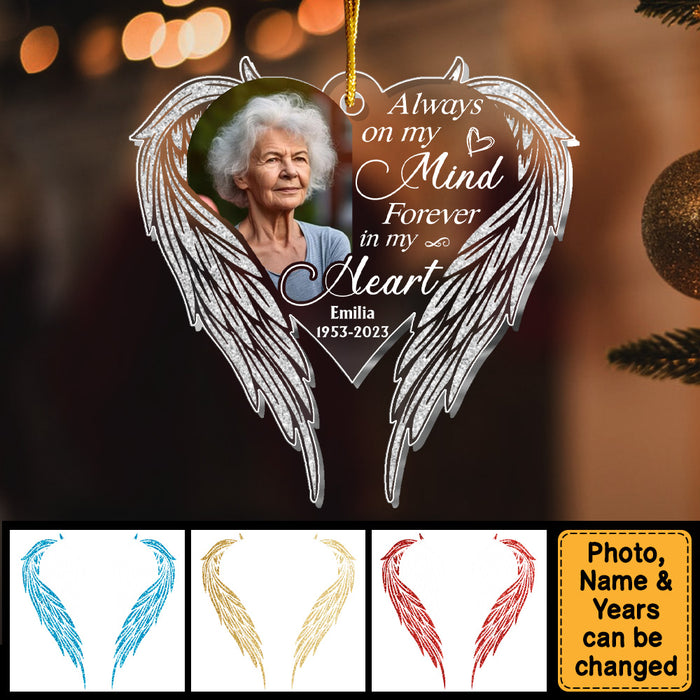Personalized Photo Angel Wings Memorial Ornament 29569 1