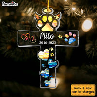 Personalized Gift For Dog Memorial Cross Shape Ornament 29570 thumb 1