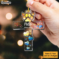 Personalized Gift For Dog Memorial Cross Shape Ornament 29570 thumb 1