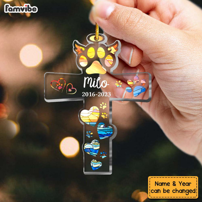 Personalized Gift For Dog Memorial Cross Shape Ornament 29570 1