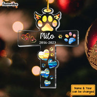 Personalized Gift For Dog Memorial Cross Shape Ornament 29570 thumb 1