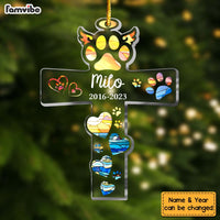 Personalized Gift For Dog Memorial Cross Shape Ornament 29570 thumb 1