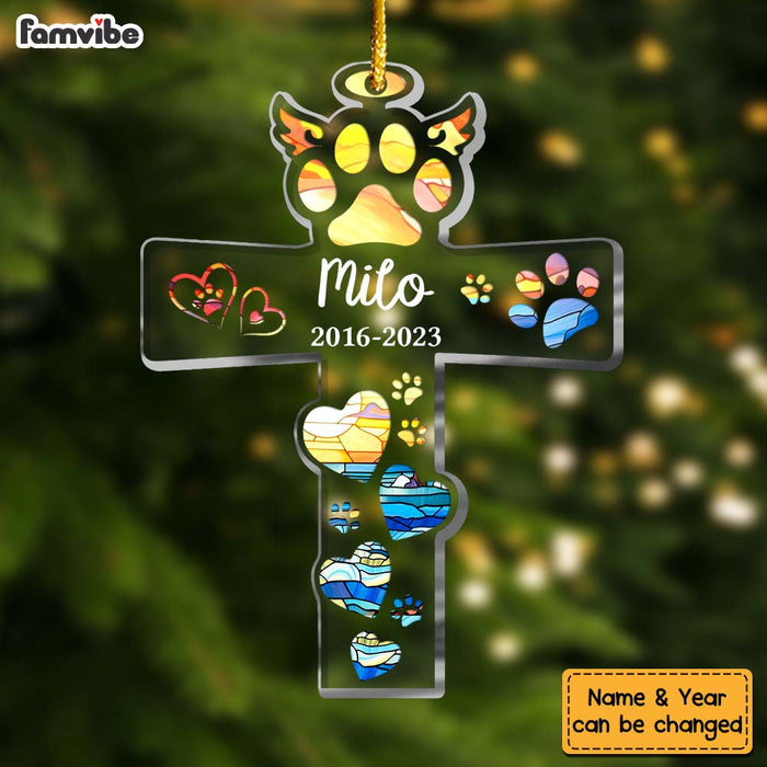 Personalized Gift For Dog Memorial Cross Shape Ornament 29570 1