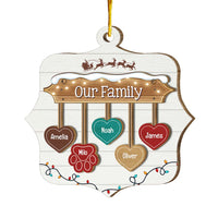 Personalized Our Family  Vintage Christmas 2 Layered Wood Ornament 29571 thumb 1