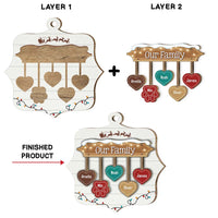 Personalized Our Family  Vintage Christmas 2 Layered Wood Ornament 29571 thumb 1