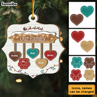 Personalized Our Family  Vintage Christmas 2 Layered Wood Ornament 29571 thumb 1
