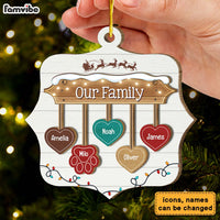 Personalized Our Family  Vintage Christmas 2 Layered Wood Ornament 29571 thumb 1