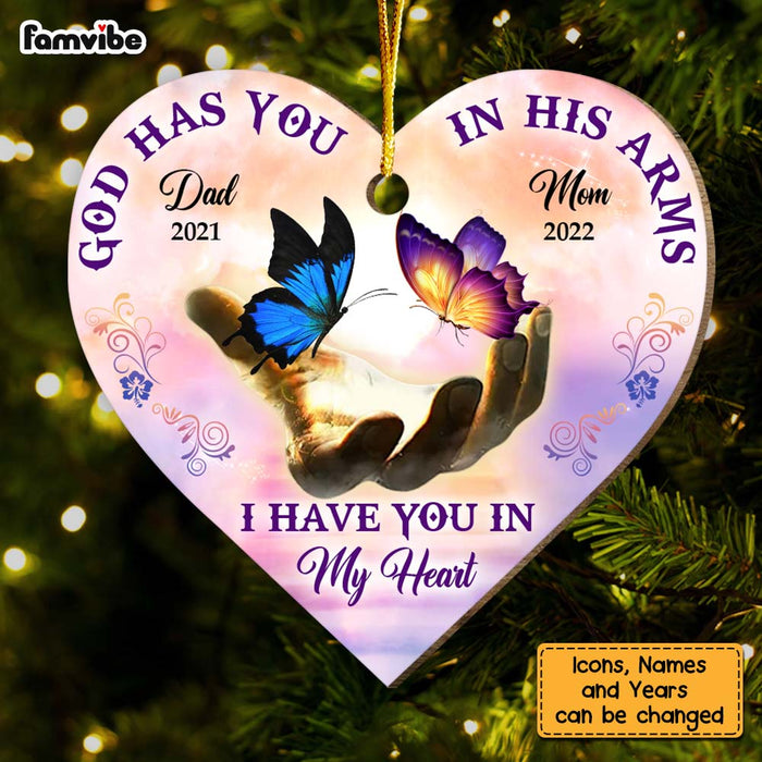 Personalized Butterfly Memorial Gift For Loss Of Loved One Heart Ornament 29575 1