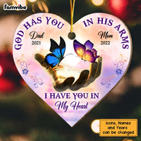 Personalized Butterfly Memorial Gift For Loss Of Loved One Heart Ornament 29575 thumb 1