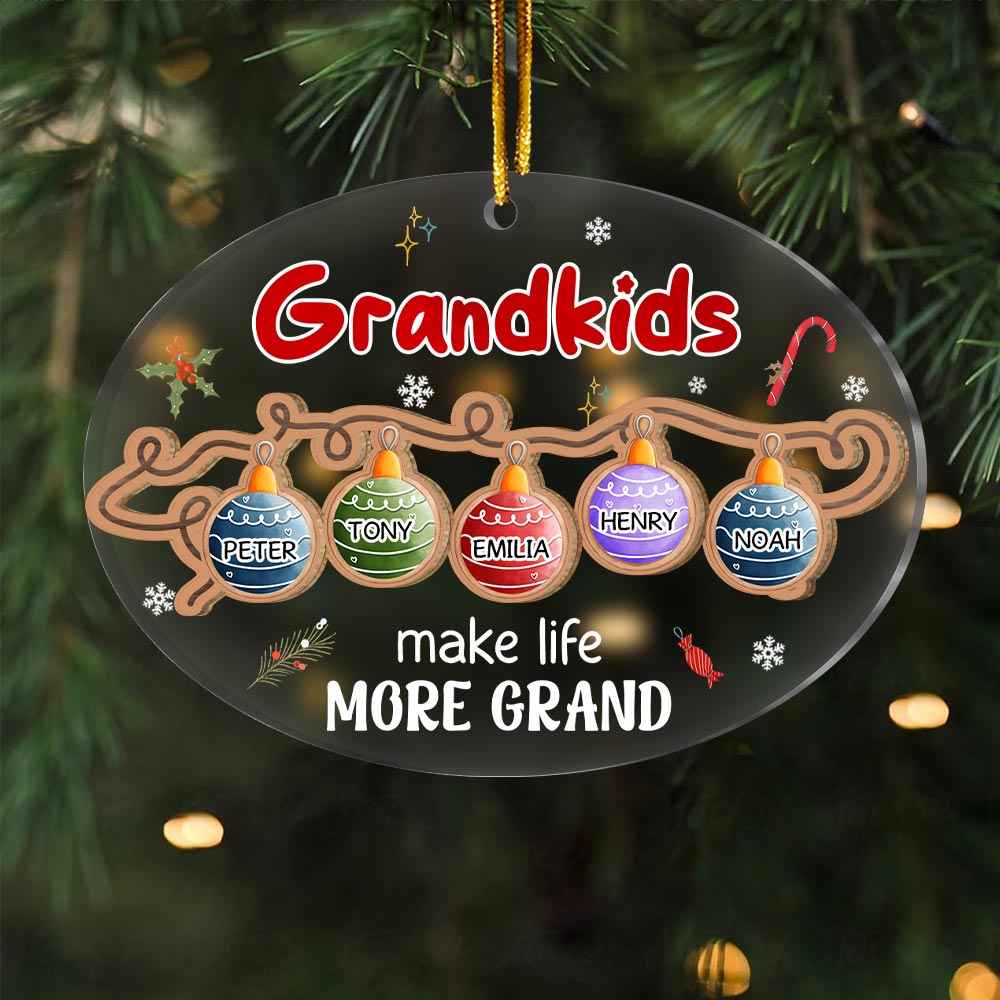 Personalized Grandma Heartstrings Christmas 2 Layered Mix Ornament 29577 Primary Mockup
