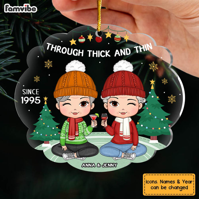 Personalized Gift For Friend Through Thick And Thin Since Ornament 29582 1