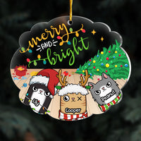 Personalized Merry And Bright Cat Ornament 29583 thumb 1