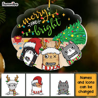 Personalized Merry And Bright Cat Ornament 29583 thumb 1