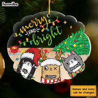 Personalized Merry And Bright Cat Ornament 29583 thumb 1