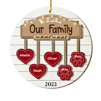 Personalized Our Family 2 Layered Wood Ornament 29593 thumb 1