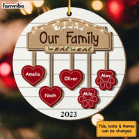 Personalized Our Family 2 Layered Wood Ornament 29593 thumb 1