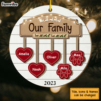 Personalized Our Family 2 Layered Wood Ornament 29593 thumb 1