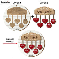 Personalized Our Family 2 Layered Wood Ornament 29593 thumb 1