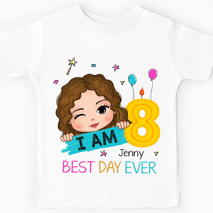 Personalized Birthday Gift For Granddaughter I Am 8 Kid T Shirt 29598 1