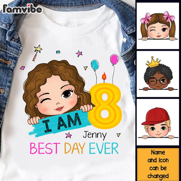 Personalized Birthday Gift For Granddaughter I Am 8 Kid T Shirt 29598 1