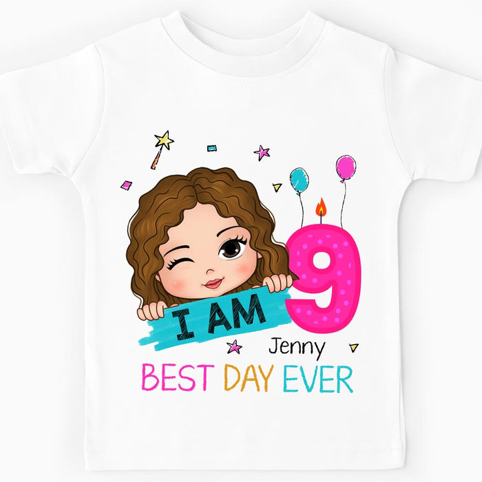Personalized Birthday Gift For Granddaughter I Am 9 Kid T Shirt 29599 1