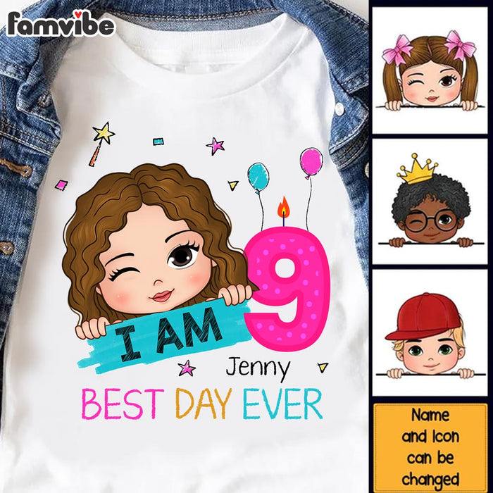 Personalized Birthday Gift For Granddaughter I Am 9 Kid T Shirt 29599 1