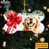 Personalized Christmas Dog Upload Photo Bone Ornament 29602 1