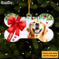Personalized Christmas Dog Upload Photo Bone Ornament 29602 thumb 1