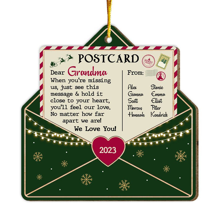 Personalized Letter To Grandma Postcard Ornament 29603 1