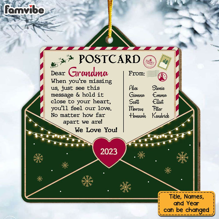Personalized Letter To Grandma Postcard Ornament 29603 1