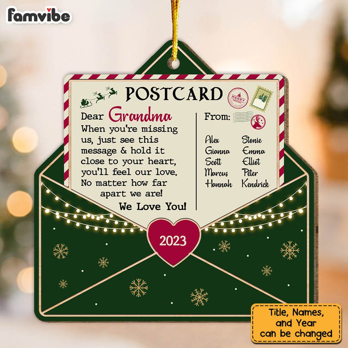 Personalized Letter To Grandma Postcard Ornament 29603 1